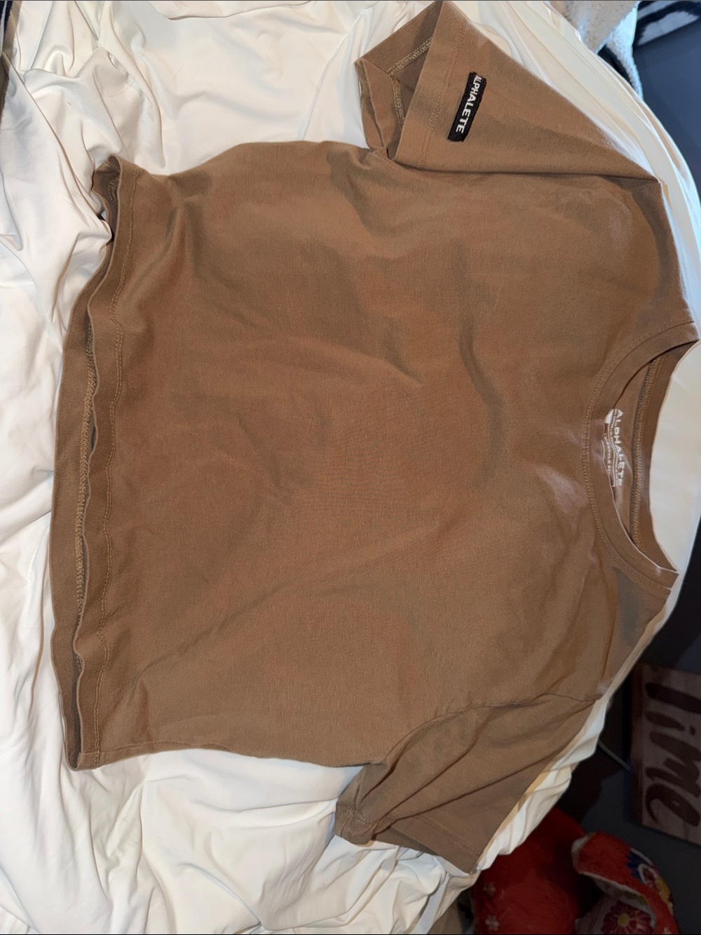 Alphalete Lifestyle fit Short Sleeve in Brown cotton blend t shirt L